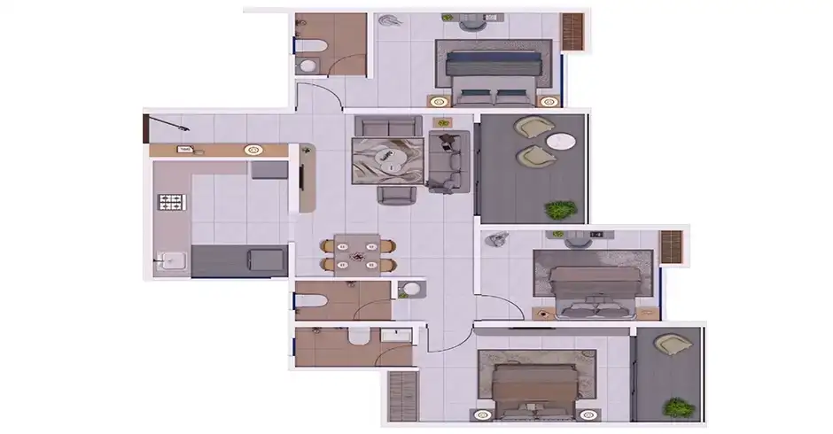 F Signature 1 BHK Floor Plan F Signature 1 BHK Floor Plan