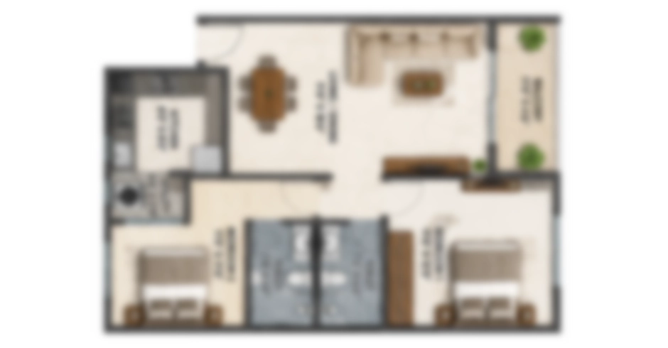 Madhuraaj Builders Kharghar 2 BHK Floor Plan